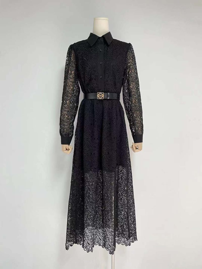 LOEWE BLACK LACE DRESS 3