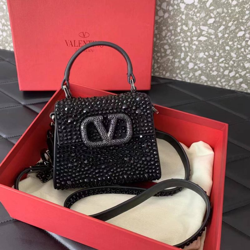 Valentino Garavani. Vsling shiny diamond mini tote bag 1 (1)