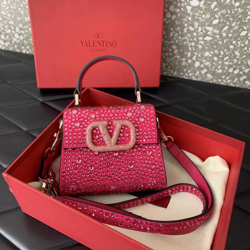 Valentino Garavani. Vsling shiny diamond mini tote bag 3