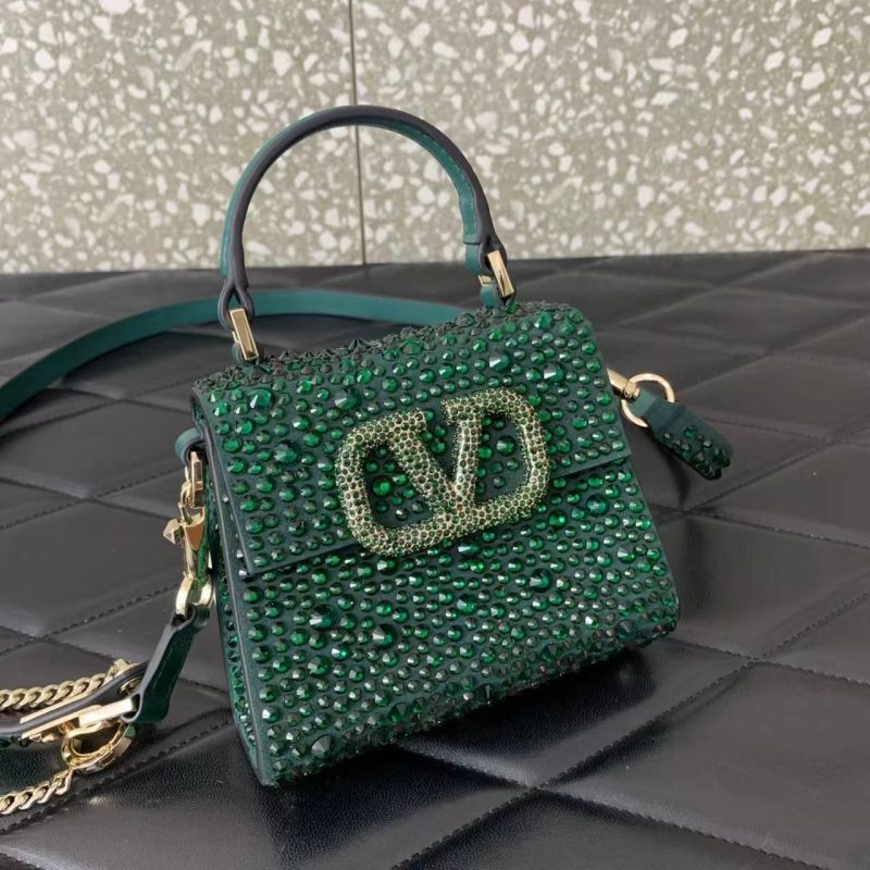 Valentino Garavani. Vsling shiny diamond mini tote bag 4