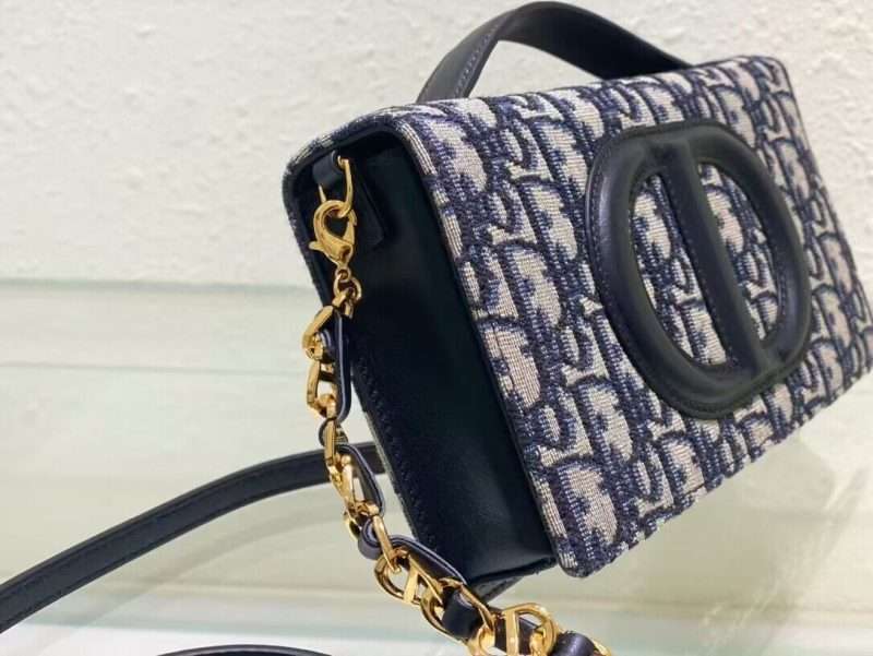 Dior CD signature mini bag blue oblique jacquard 4