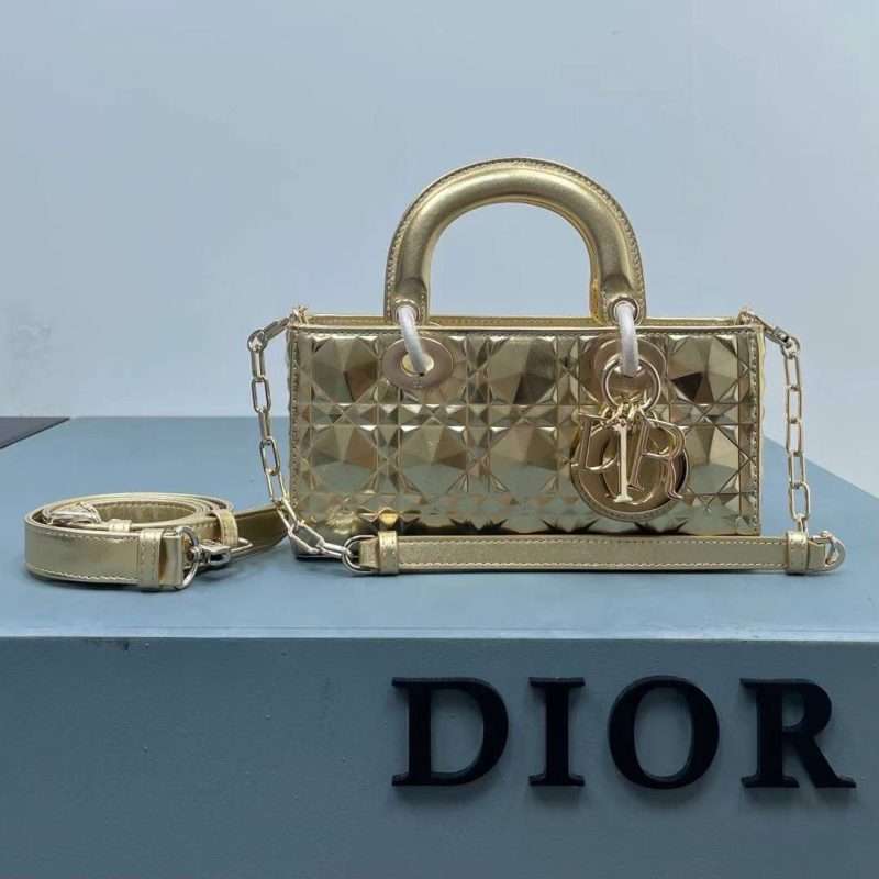 Dior cannage diamond leather small lady D-joy tote 2